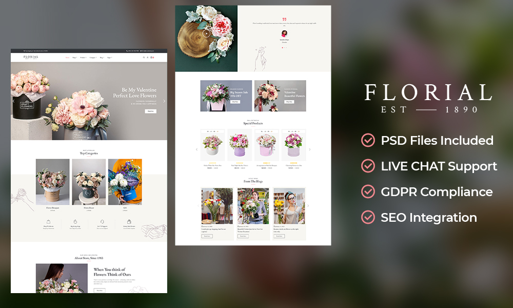 Florial – Blossom & Florist Store – E-commerce Responsive Theme