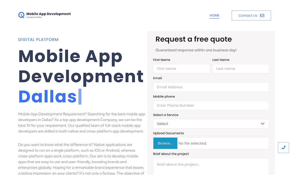 Mobile App Development Company Dallas