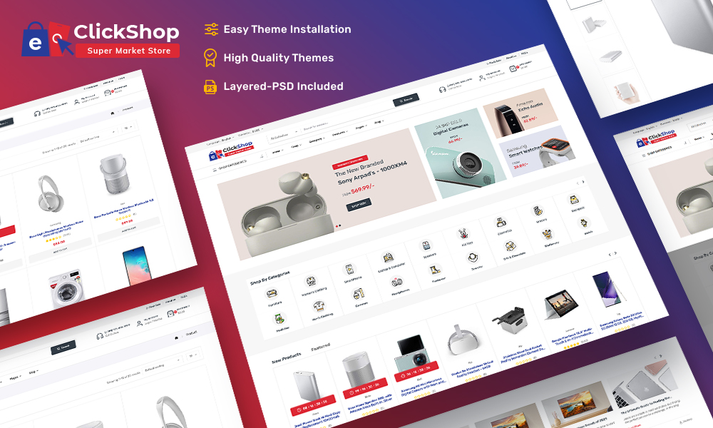 ClickShop – Ecommerce Theme For Electronic & Gadgets Marketplace Store