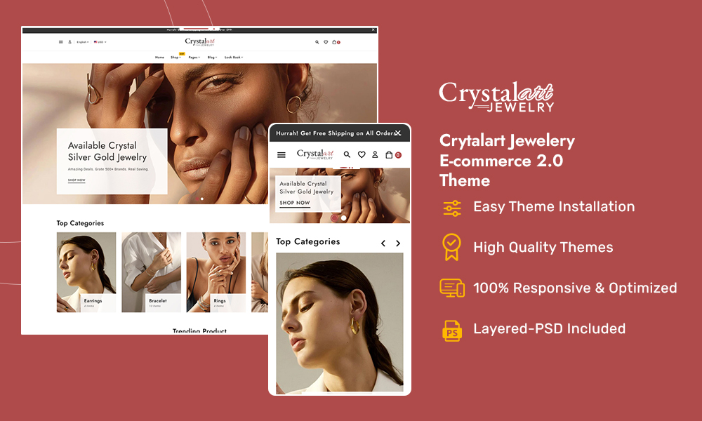 CrystalArt – Modern Jewelry Store – Ecommerce Responsive Theme