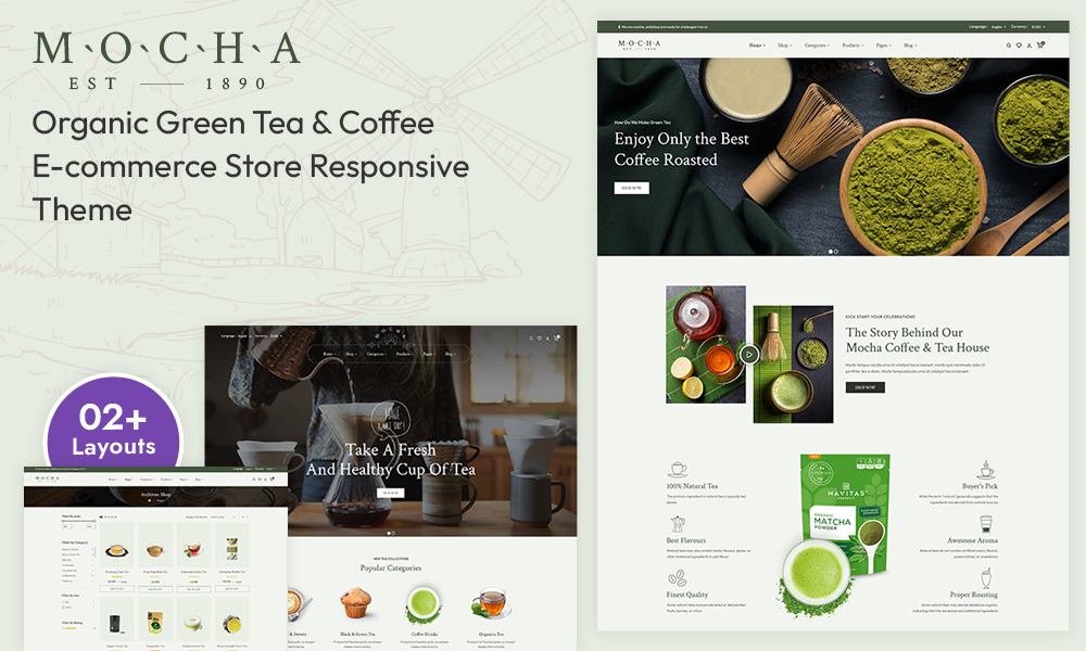 Mocha – Organic Green Tea & Coffee Store ECommerce Theme