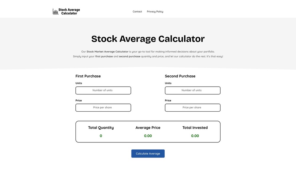 Stock Average Calculator