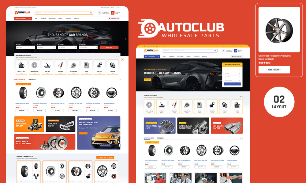 AutoClub – Automotive & Garage Stores – Ecommerce Multipurpose Theme