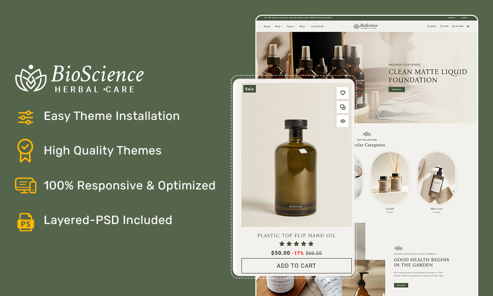 BioScience – Crafted Ecommerce Theme For Natural Beauty Care