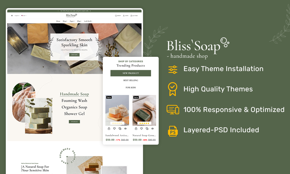 BlissSoap – Ecommerce theme for Soap, Soy Candle, Artistic Makers