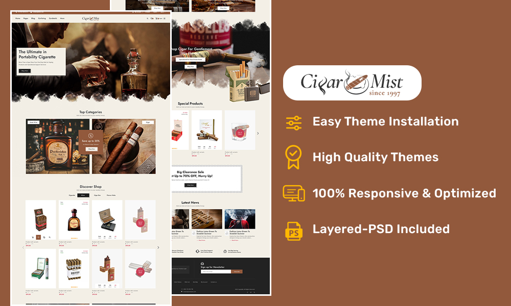 CigarMist – Vintage Cigar & Tobacco – Ecommerce Theme