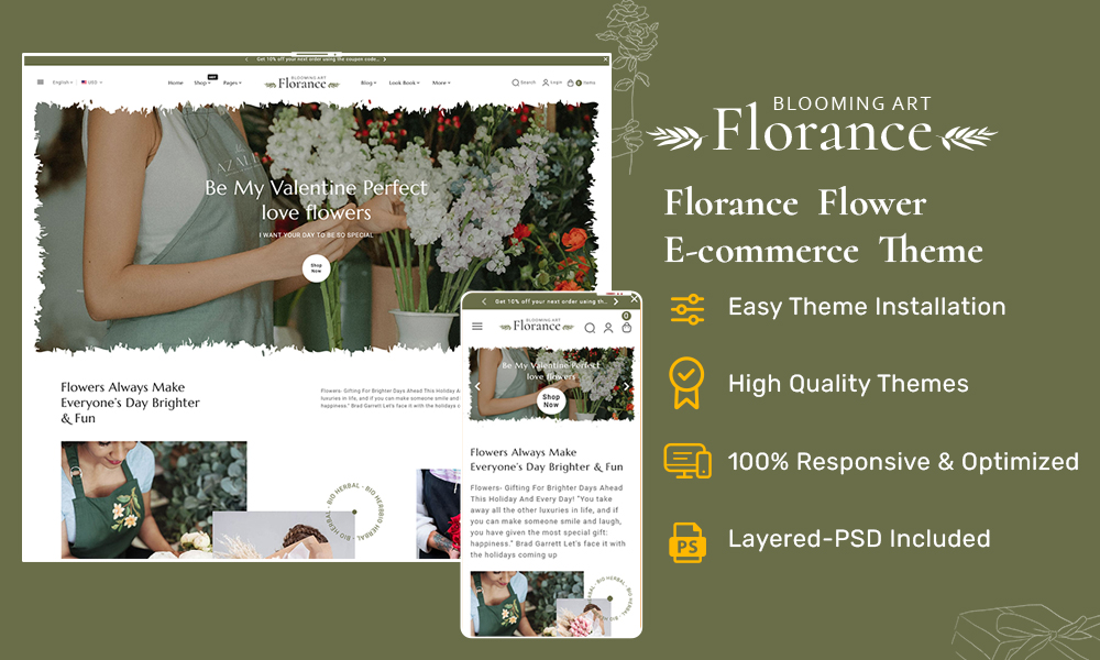 Florance – Crafted Ecommerce Theme For Flowering & Crafts Stores