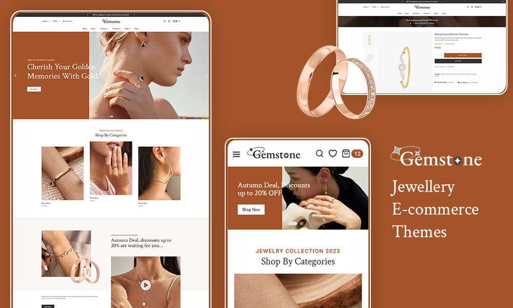 Gemstone – Elegance Jewelry Store – Ecommerce Responsive theme