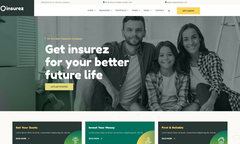 Insurez - Insurance Company Joomla 5 Template - Payo Themes