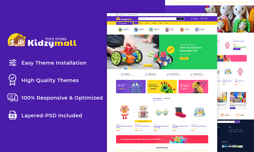 KidzyMall – Mega Kids Toys Store – Ecommerce Responsive Theme