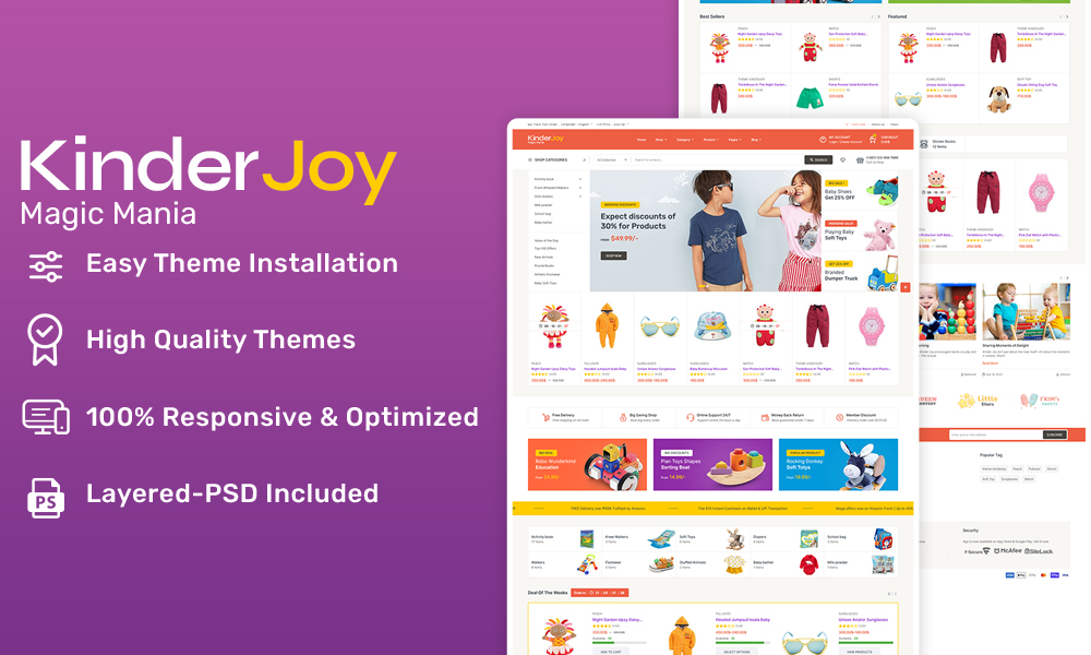 KinderJoy – Kids Fashion & Toys Store – Ecommerce Theme