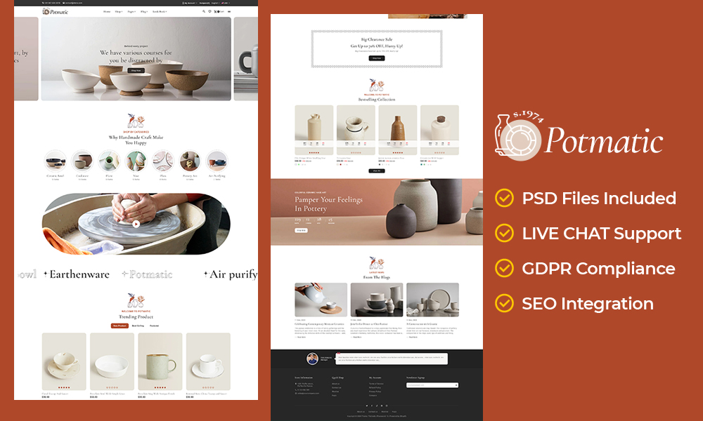 Potmatic – Ecommerce Theme For Ceramic, Pottery, Home Decor, Art & Crafts