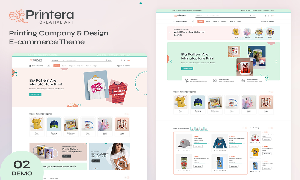 Printera – Print-on-Demand (POD) Fashion Apparel Ecommerce Theme