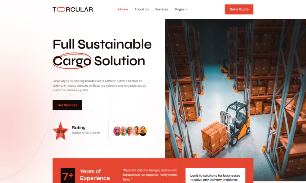 Torcular - Transport Website Template