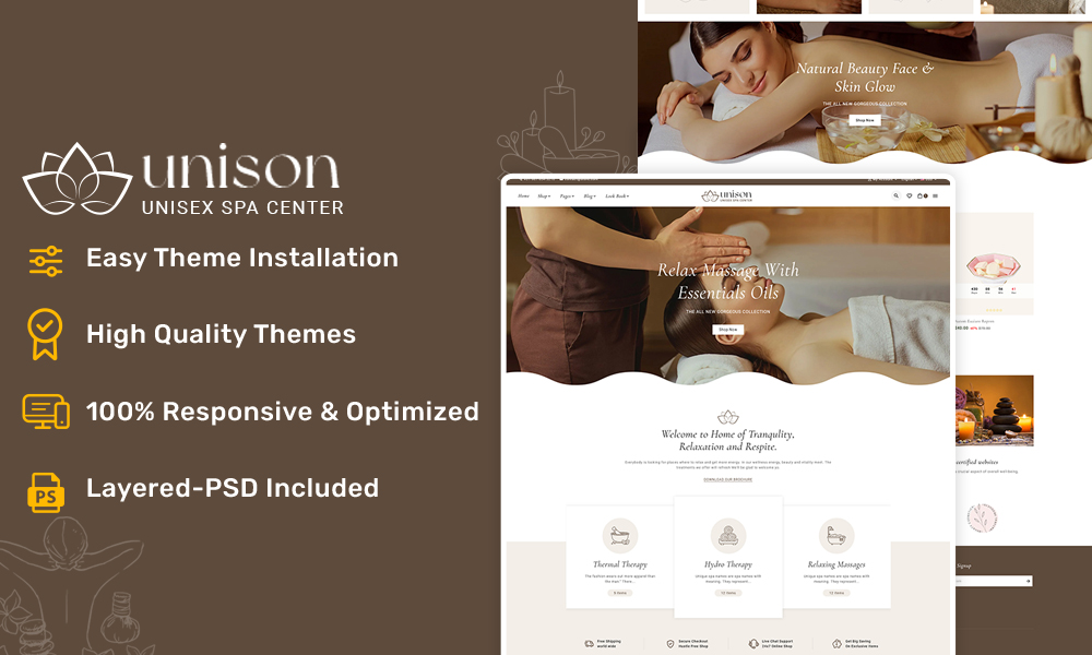 Unison – Ecommerce Responsive Theme for Spa, Health & Wellness