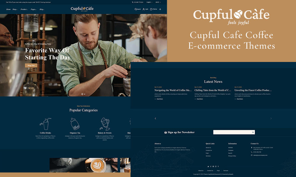 CupfulCafe – Coffee Cafe & Food Shop – Premium Ecommerce Theme