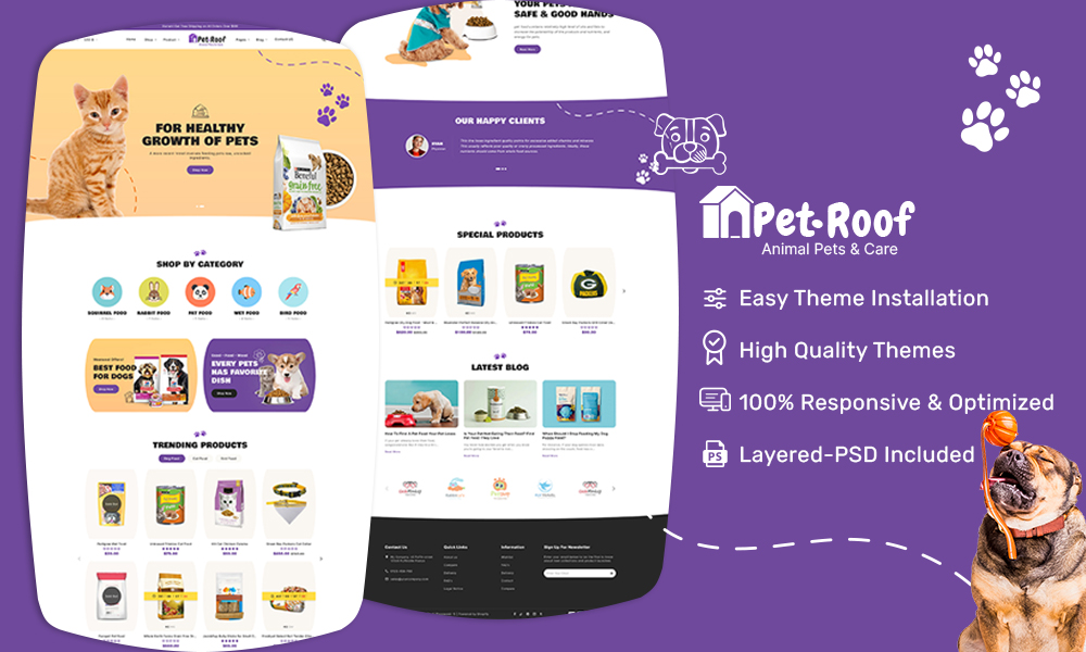 PetRoof – Animal & Pets Care – Ecommerce Responsive Theme