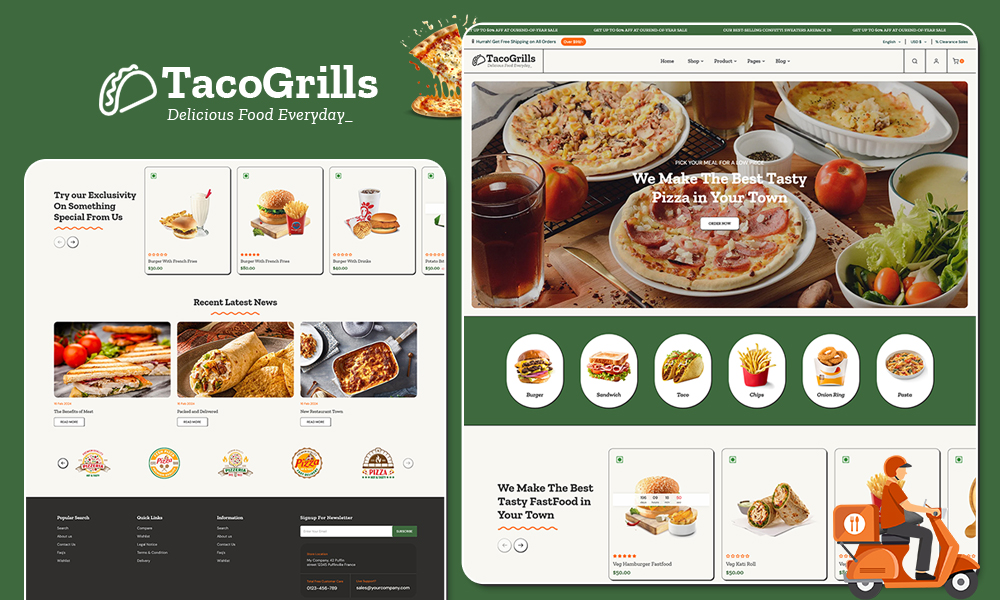 TacoGrills – Burger, Pizza & Fast Food – Ecommerce Theme