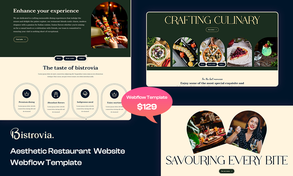 Bistrovia Restaurant Website Webflow Template