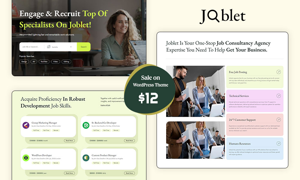 Joblet Job Recruitment Services HTML Template