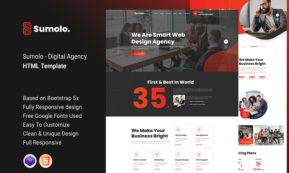 Sumolo - Digital Agency HTML Template