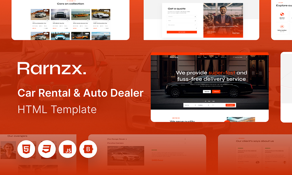 Rarnzx - Car Rental & Auto Dealer HTML Template