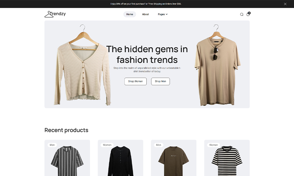 Trendzy - Shop Website Template