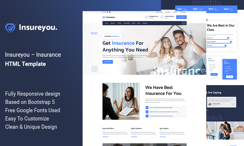 Insureyou - Insurance HTML Template