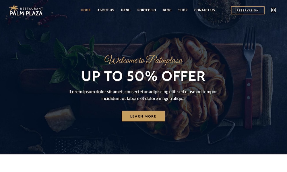 Palmplaza – Restaurant & Cafe WordPress Theme