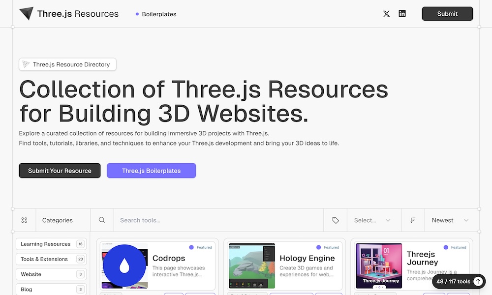 Three.js resource directory