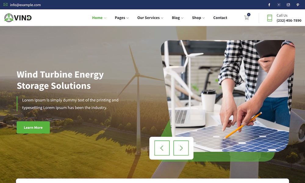 Vind – Solar Energy WordPress Theme