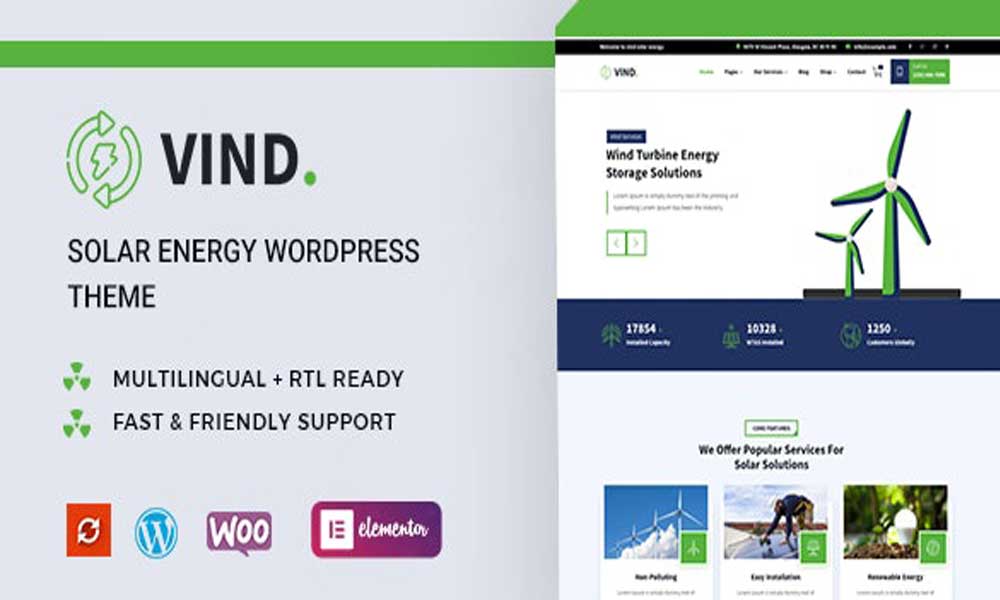 Vind – Solar Energy WordPress Theme